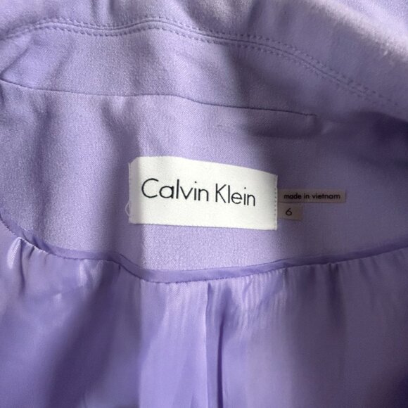 Calvin Klein Womens Lavender Two-Button Blazer Jacket Size 6 Office Wear Lined - Picture 3 of 7